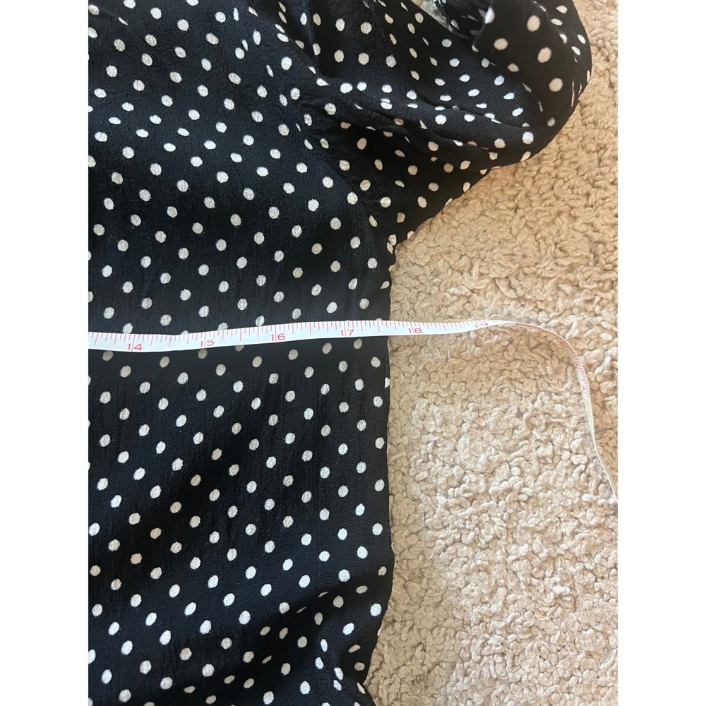 Zara Black White Polka Dot Mini Shirt Dress Size Small - Picture 2 of 5